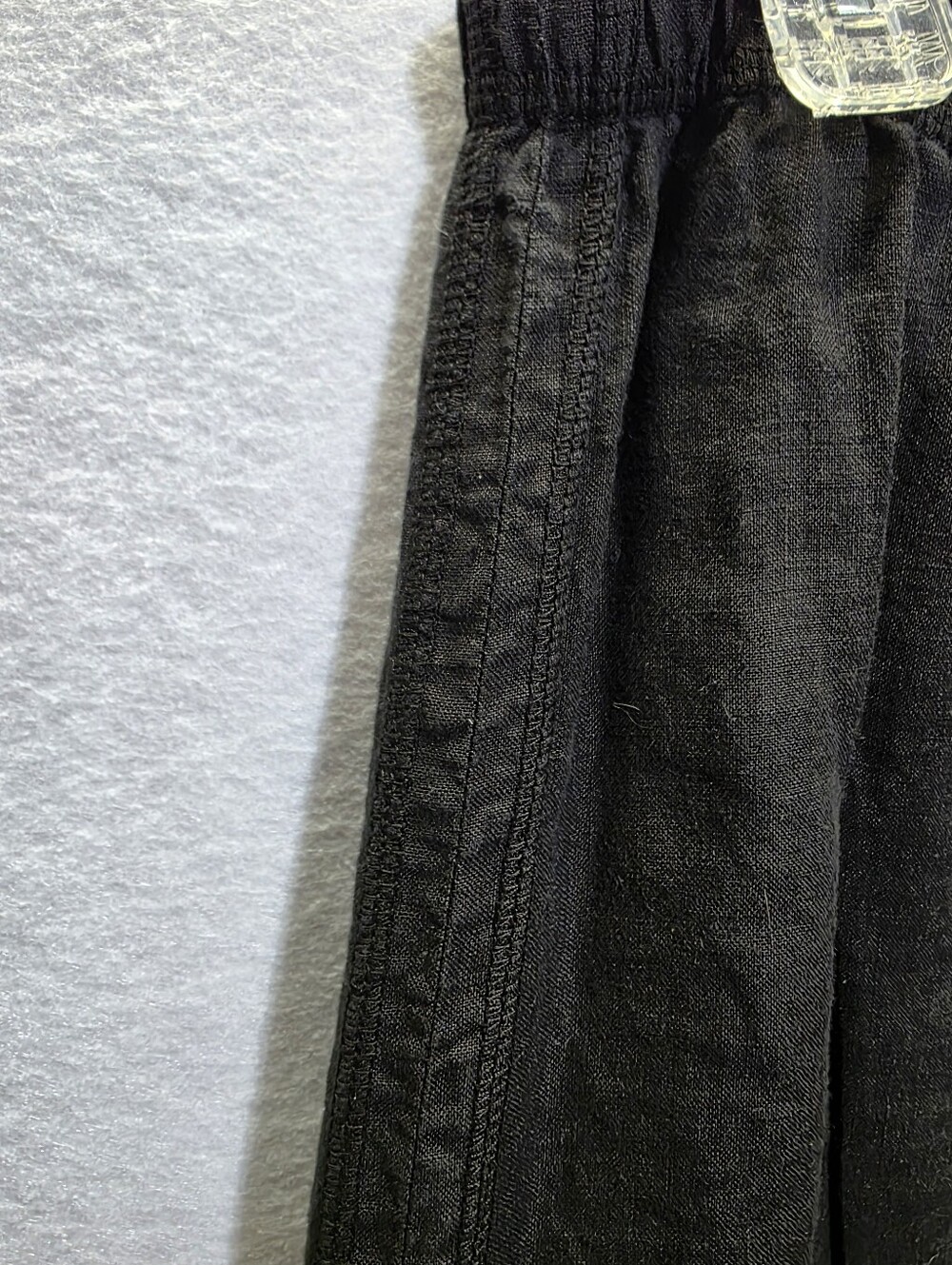 CUT LOOSE BLACK 100% LINEN LANTERN PANTS RUCHED HEM SZ XL - Picture 4 of 9
